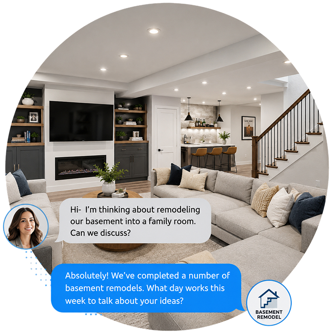 Customer chat — basement remodel inquiry